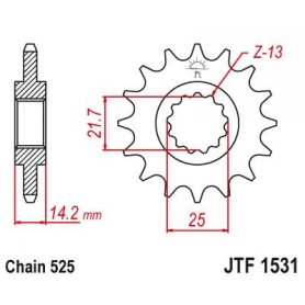 Steel Front Sprocket. JTF1531.15