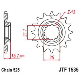 Steel Front Sprocket. JTF1535.15