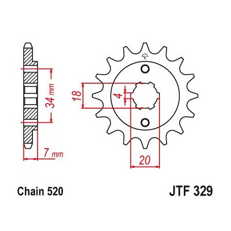 Steel Front Sprocket. JTF329.13