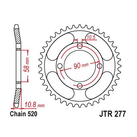 Steel Rear Sprocket. JTR277.41