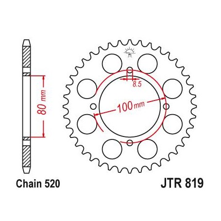 Steel Rear Sprocket. JTR819.37