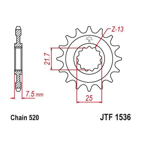 Steel Front Sprocket. JTF1536.14