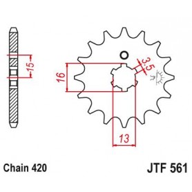 Steel Front Sprocket. JTF561.15