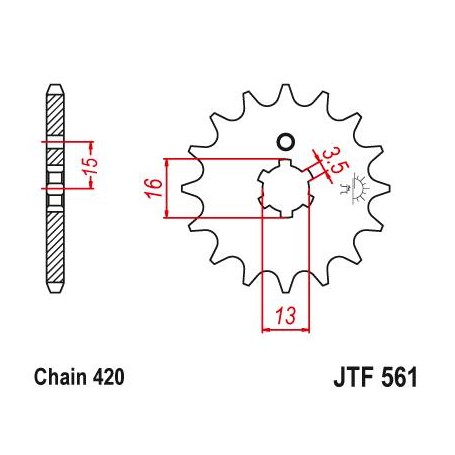 Steel Front Sprocket. JTF561.15