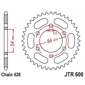 Steel Rear Sprocket. JTR600.52