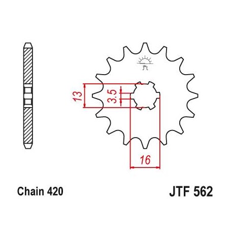Steel Front Sprocket. JTF562.10