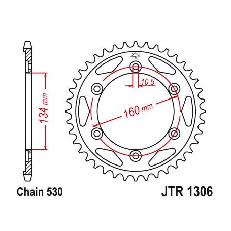 Steel Rear Sprocket. JTR1306.41