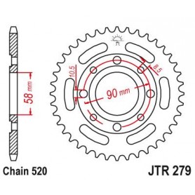 Steel Rear Sprocket. JTR279.30
