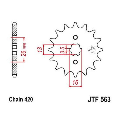 Steel Front Sprocket. JTF563.13