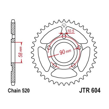 Steel Rear Sprocket. JTR604.44