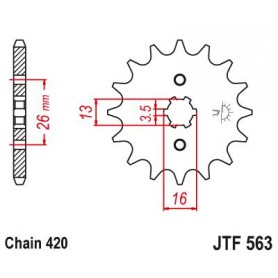 Steel Front Sprocket. JTF563.15