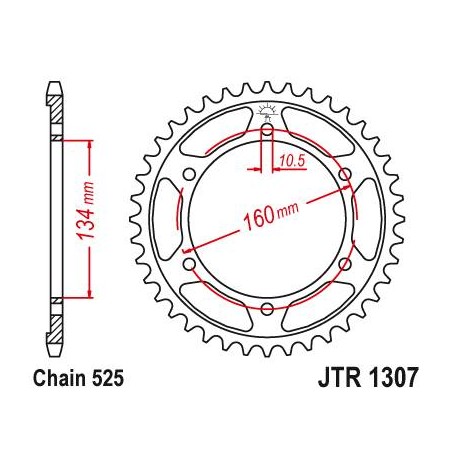 Steel Rear Sprocket. JTR1307.41