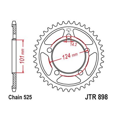 Steel Rear Sprocket. JTR898.37