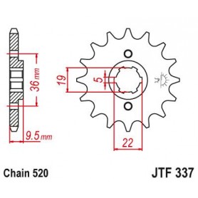 Steel Front Sprocket. JTF337.13