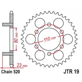 Steel Rear Sprocket. JTR19.36