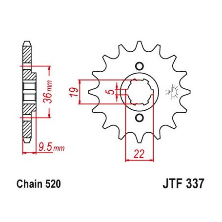 Steel Front Sprocket. JTF337.14