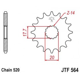 Steel Front Sprocket. JTF564.13