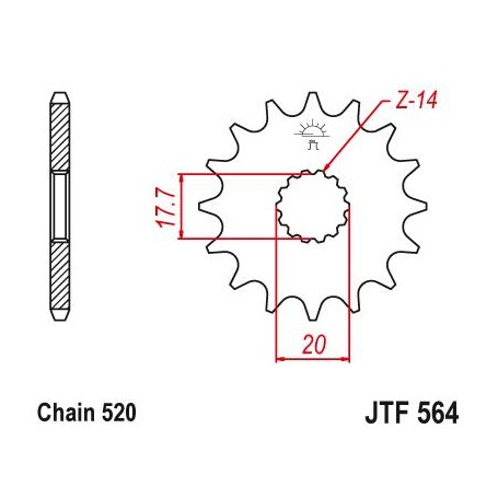 Steel Front Sprocket. JTF564.13