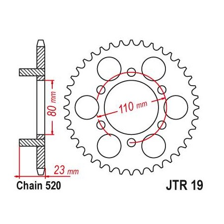 Steel Rear Sprocket. JTR19.37