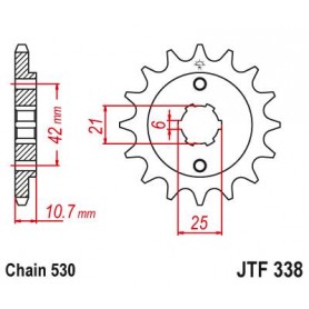 Steel Front Sprocket. JTF338.16