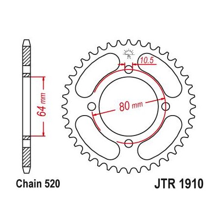 Steel Rear Sprocket. JTR1910.32