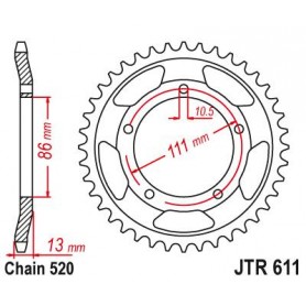 Steel Rear Sprocket. JTR611.43