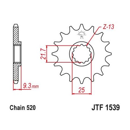 Steel Front Sprocket. JTF1539.14