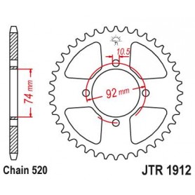 Steel Rear Sprocket. JTR1912.42