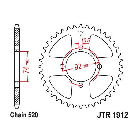 Steel Rear Sprocket. JTR1912.42