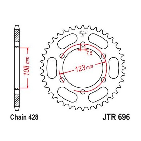 Steel Rear Sprocket. JTR696.43