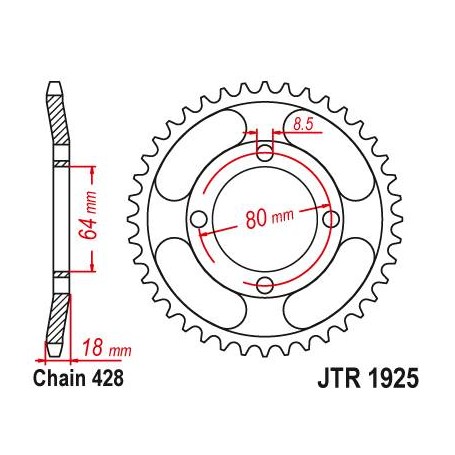 Steel Rear Sprocket. JTR1925.47