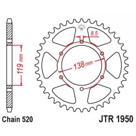 Steel Rear Sprocket. JTR1950.48