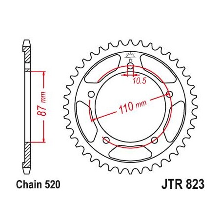 Steel Rear Sprocket. JTR823.39