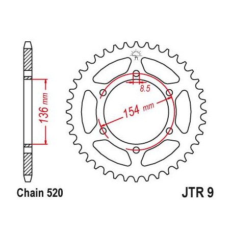 Steel Rear Sprocket. JTR9.47