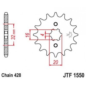 Steel Front Sprocket. JTF1550.14