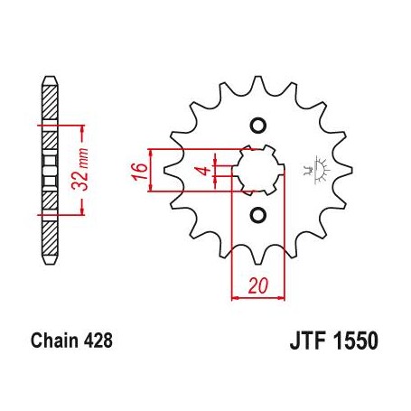 Steel Front Sprocket. JTF1550.14