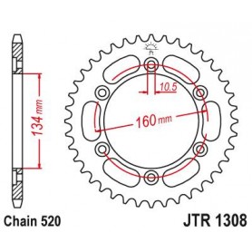 Steel Rear Sprocket. JTR1308.45