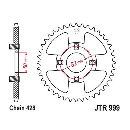 Steel Rear Sprocket. JTR999.42