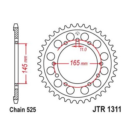 Steel Rear Sprocket. JTR1311.43