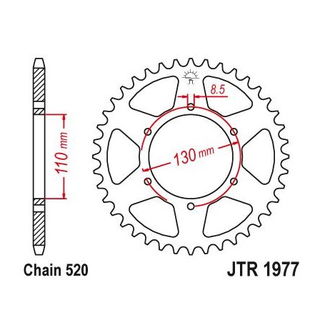 Steel Rear Sprocket. JTR1977.45