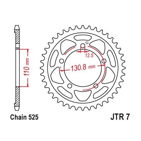 Steel Rear Sprocket. JTR7.44