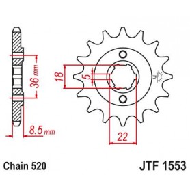 Steel Front Sprocket. JTF1553.14