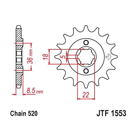 Steel Front Sprocket. JTF1553.14