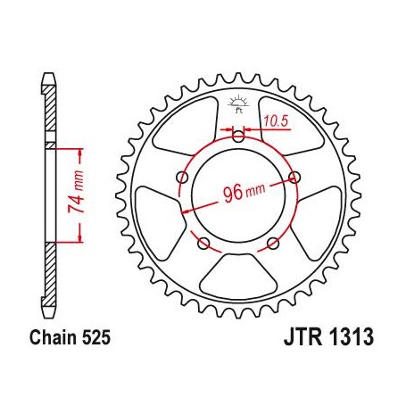 Steel Rear Sprocket. JTR1313.40