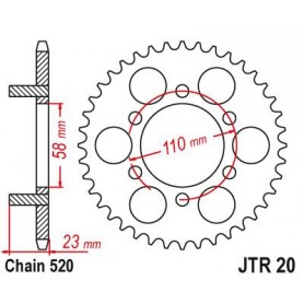 Steel Rear Sprocket. JTR20.41