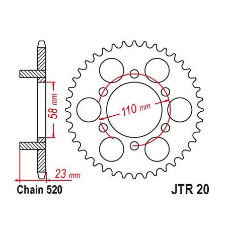 Steel Rear Sprocket. JTR20.41