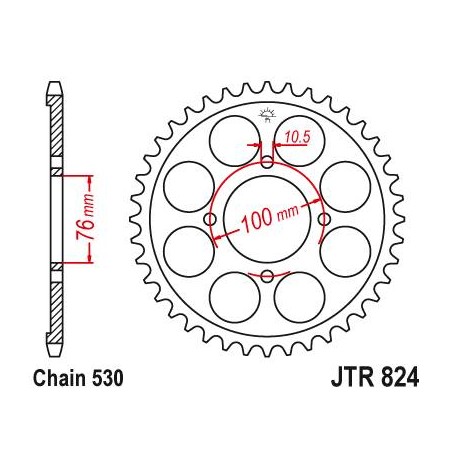 Steel Rear Sprocket. JTR824.40