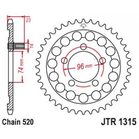 Steel Rear Sprocket. JTR1315.40