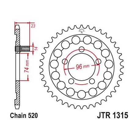 Steel Rear Sprocket. JTR1315.40