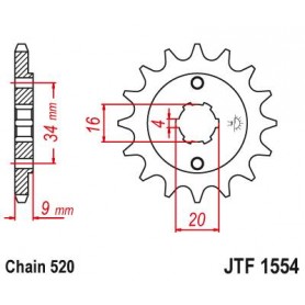 Steel Front Sprocket. JTF1554.13